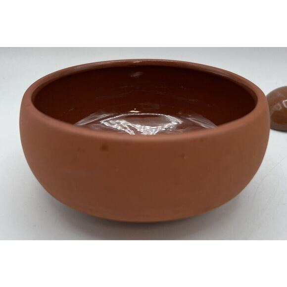 Terra Cotta Bortner & Bortner Small Seal Serving Bowl Ladle 5" Dia 2.5" Tall - Picture 6 of 7
